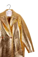 Crinkle gold metallic bonded coat  image