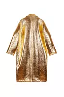 Crinkle gold metallic bonded coat  image