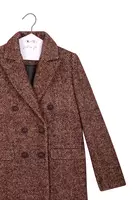 Wine herringbone long coat  image