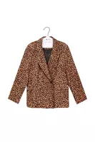 Blazer animalier in velluto a coste image