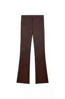 Chocolate brown faux leather trousers  image