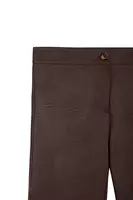 Chocolate brown faux leather trousers  image