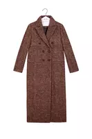 Wine herringbone long coat  image