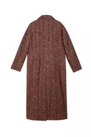 Wine herringbone long coat  image