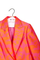 Blazer animalier fucsia e arancione image