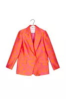 Blazer animalier fucsia e arancione image