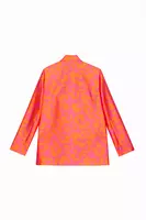 Hot pink and orange animalier blazer image