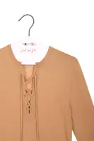 Camel sweater with neckline ties  image