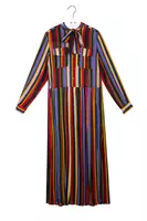 Jewel tone striped dress  image