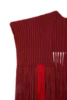 Wine knitted shrug with fringes  image