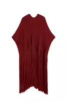 Wine knitted shrug with fringes  image