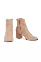 Ivory Bouclé Ankle Boots image