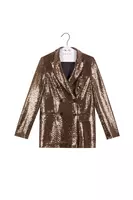 Gold micro sequinned tailored blazer  image