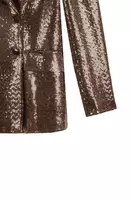 Gold micro sequinned tailored blazer  image