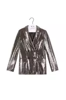 Silver micro sequinned tailored blazer  image