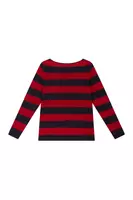 Maglione in cashmere a righe rosso rubino e blu navy image