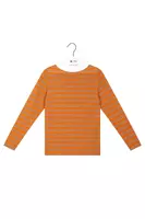 Maglione in cachemire a righe zucca e cammello image