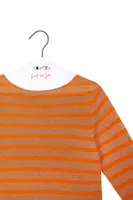 Pumpkin orange and camel striped cashmere sweater  image