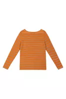 Maglione in cachemire a righe zucca e cammello image