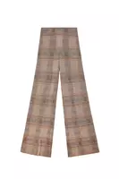 Metallic check jacquard knit trousers  image