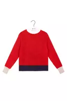 Lipstick red contrast ribbed sweater  image