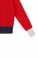 Maglione a coste a contrasto rosso fuoco image