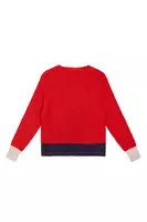 Maglione a coste a contrasto rosso fuoco image