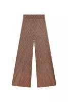 Slate and gold ornate jersey palazzo trousers image