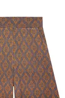 Slate and gold ornate jersey palazzo trousers image