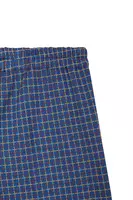 Royal blue fine check jersey jacquard trousers  image