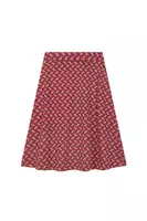 Wine geometric dash jersey jacquard skirt  image