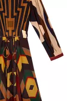 Autumnal geometric print silk shirtdress  image