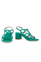 Emerald green suede sandals image