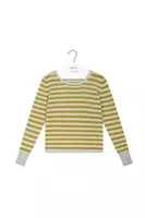 Dusty blue and sage green striped cashmere sweater  image