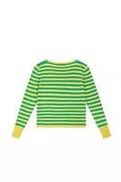 Lemon yellow and emerald green striped cashmere sweater  image