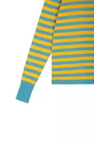 Maglione in cashmere a righe giallo sole e blu ciano image