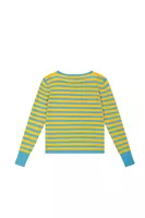 Maglione in cashmere a righe giallo sole e blu ciano image