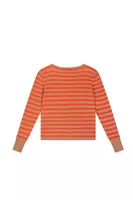 Pumpkin orange and camel striped cashmere sweater  image