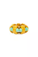 Mustard Half Moon Cuff Bracelet with Orbs  image