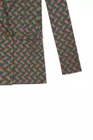 Fir green geometric dash jersey jacquard blazer  image