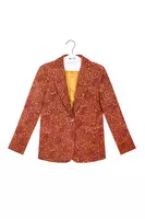 Blazer in velluto a coste con stampa floreale color mattone image