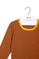 Saffron and wine fine striped sweater  image