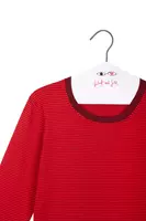 Lipstick red and wine fine striped sweater  image