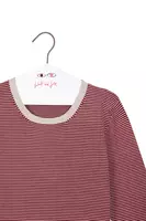 Dove grey and wine fine striped sweater  image