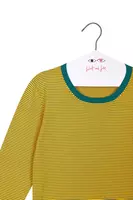 Sunny yellow and emerald green fine striped sweater  image