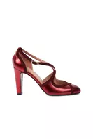 Claret criss-cross strap pumps  image