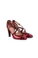 Claret criss-cross strap pumps  image