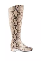 Snakeskin print knee high boots  image