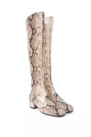 Snakeskin print knee high boots  image