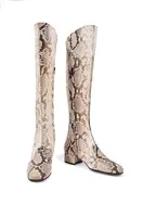 Snakeskin print knee high boots  image